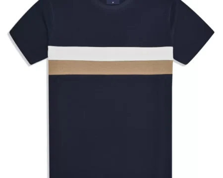Navy Color Block Crew Neck T-shirt