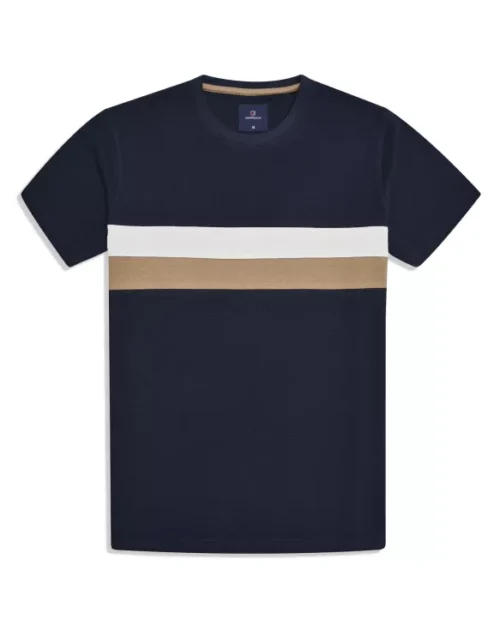Navy Color Block Crew Neck T-shirt