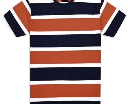 Rust Stripe Crew Neck T-shirt