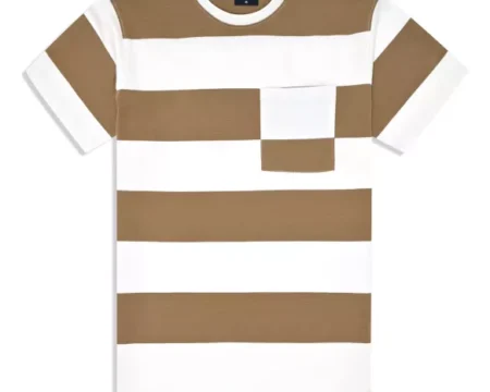 Off White Stripe Crew Neck T-shirt