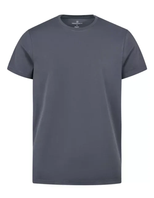 Charcoal Plain Crew Neck Supima T-Shirt
