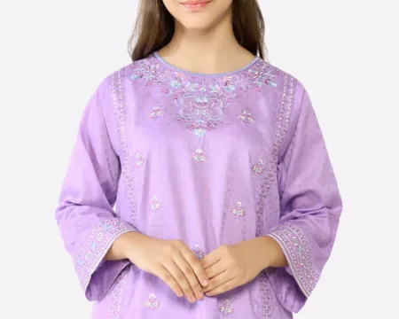 Lilac Embroidered Teens Kurti