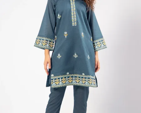 Blue Embroidered Teens 2PC