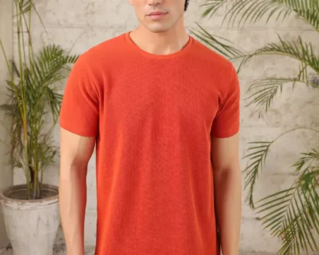 Rust Texture Crew Neck T-shirt