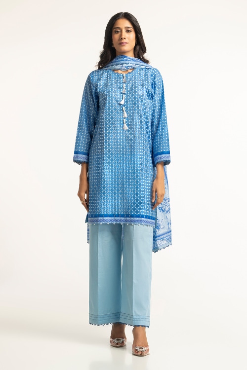 3 Piece Diamantes Print Lawn Suit IUSTKSD-103