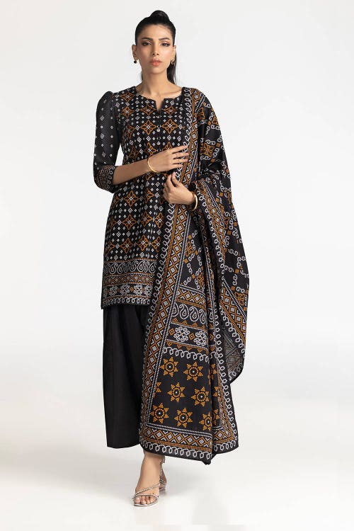 3 Piece Khaddar Printed Suit IUSTKSD-313