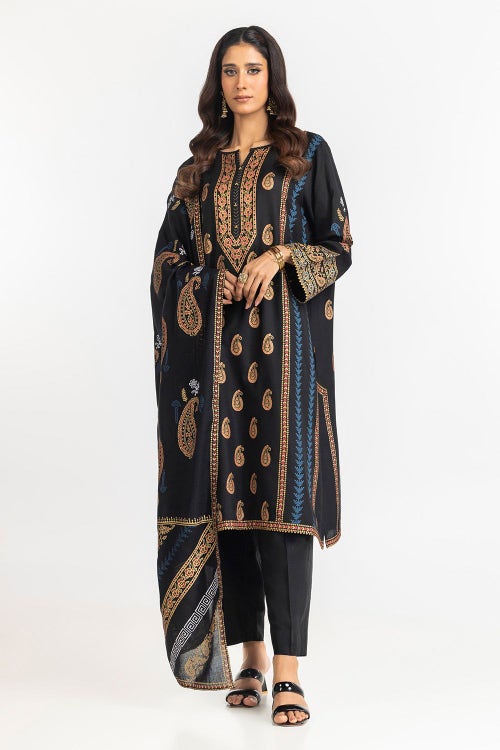 3 Piece Acrylic Lacquer Printed Suit IUSTKSD-428