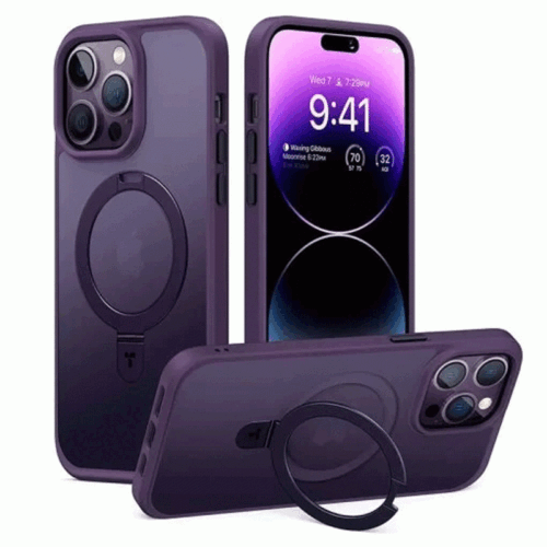 Torras UPRO Ostand Matte Series Phone Case for iPhone 14 Pro Max – Dark Purple