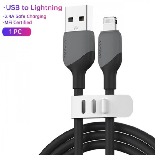 KUULAA 30W MFI Certified PD USB-A to Lightning Charging Cable Black