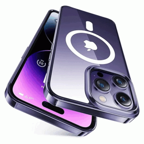 Torras Diamond Clear Magsafe Phone Case for iPhone 14 Pro Max 6.7 – Dark Purple – X003ENYQUL