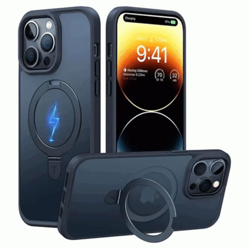 Torras UPRO Ostand Series Phone Case for iPhone 14 Pro Max – Black – X003BZMC1R