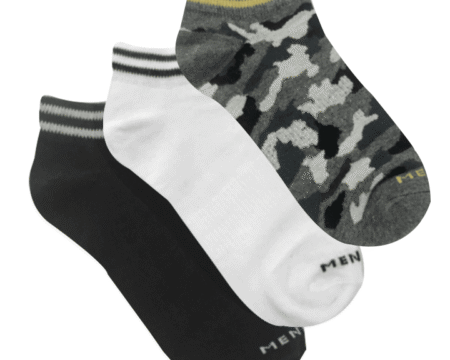 Multi Camo Ankle Socks - Pack of 3
