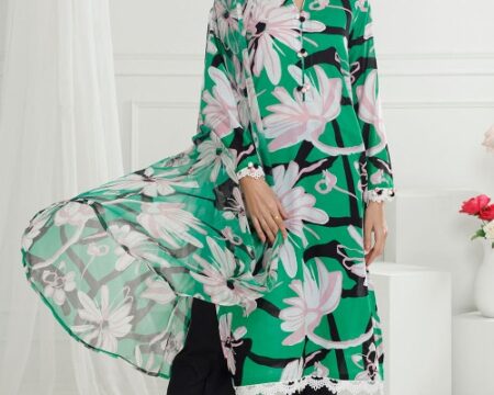 3 Piece Unstitched Printed Lawn Suit with Printed Pure Silk Chiffon Dupatta C-52004