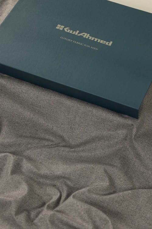 Dark Grey Unstitched Fabric With Gift Box Vision Figo