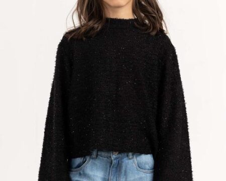 Girls Black Sweatshirt 224-412-072