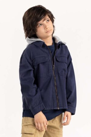 blue overshirt with removable hood 224 317 005 2