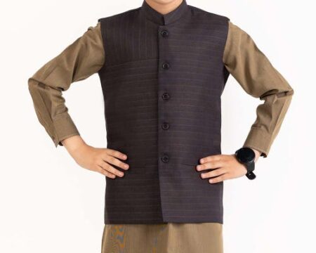 Brown Stylized Waist Coat KWC-PD23-003