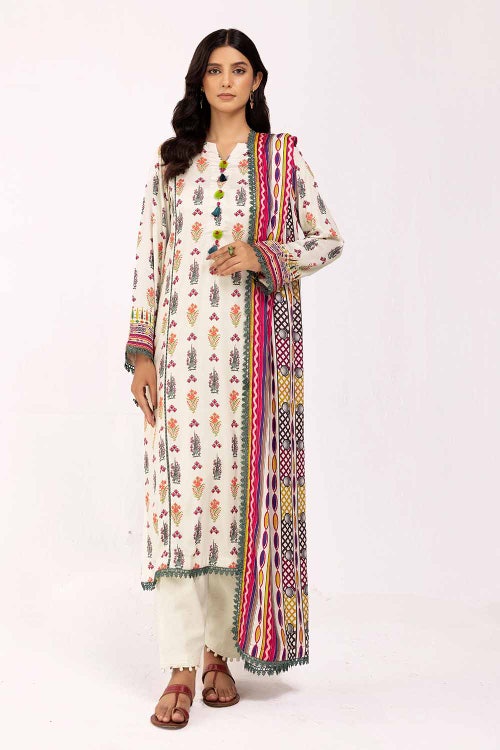 3 Piece Unstitched Printed Cotail Suit CV-42001