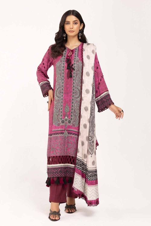 3 Piece Unstitched Printed Cotail Suit CV-42004