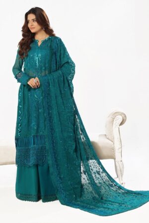 embroidered chiffon dupatta embroidered chiffon shirt frontback on organza gulahmed le 52017 full front