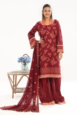 embroidered chiffon dupatta embroidered swiss voile with dyed swiss voile back gulahmed lsv 52022 full 4