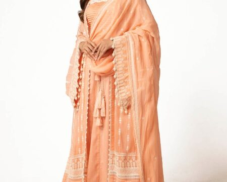 3 Piece Unstitched Embroidered Chiffon Suit with Embroidered Chiffon Dupatta LE-52016