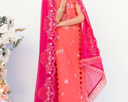 3 Piece Unstitched Embroidered Printed Denting Lawn Suit DN-52007