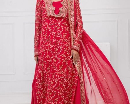 3 Piece Unstitched Embroidered Chiffon Suit with Embroidered Chiffon Dupatta FE-52131