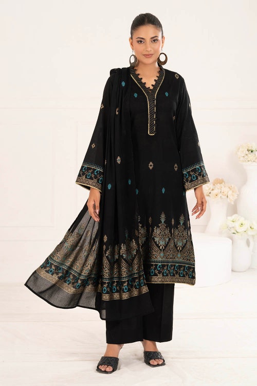 3 Piece Unstitched Jacquard Suit CLP-52175 D