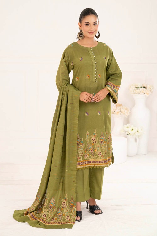 3 Piece Unstitched Jacquard Suit CLP-52176 B
