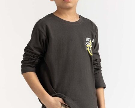 Junior Boy Dark Grey Basic Tee JB-TS-WS23-003