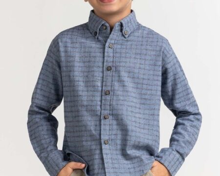 Junior Boy Sky Checkered Casual Shirt 224-317-010