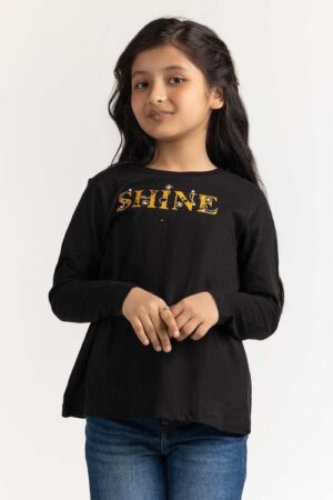 junior girl black basic tee jg ts ws23 006 3