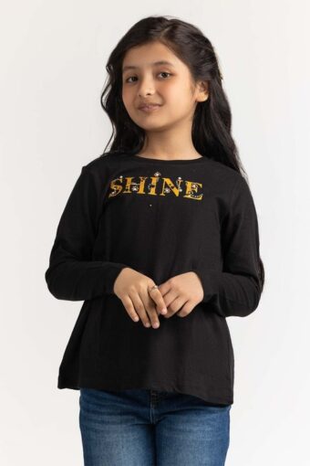 junior girl black basic tee jg ts ws23 006 3