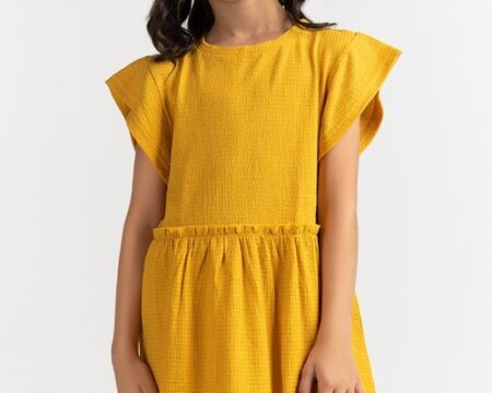 Junior Girl Mustard Basic Tee 231-414-052