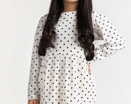 Junior Girl White Basic Top JG-DRS23-001