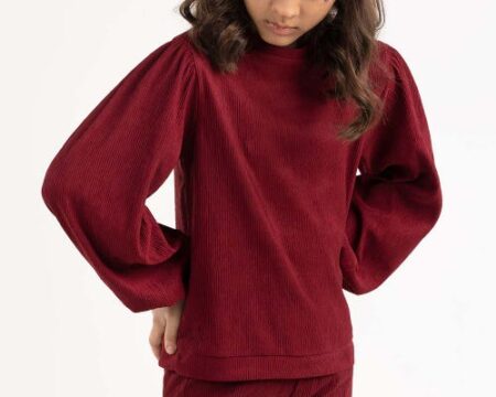 Toddler Girl Maroon Knit Blouse 224-413-044 T