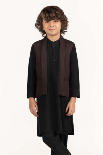 maroon stylized waist coat kwc pd23 005 3