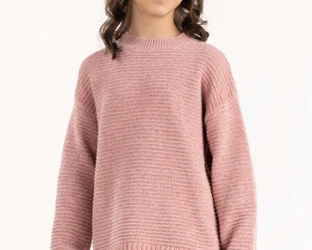 Junior Girl Pink Knit Sweater 224-416-307
