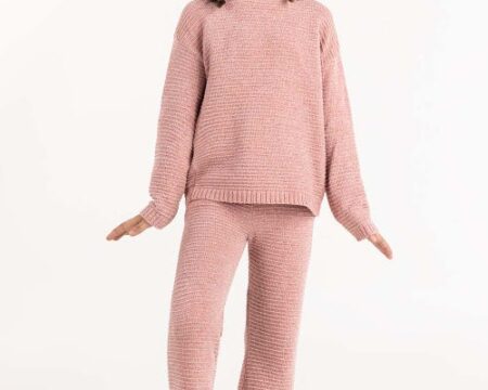 Toddler Girl Pink Knit Trouser 224-616-306