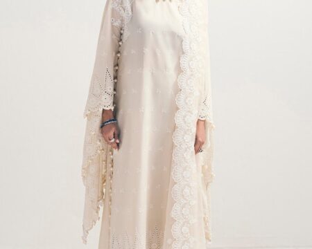 3 Piece Unstitched Schiffli Embroidered Lawn Suit with Schiffli Embroidered Chiffon Dupatta PM-52040