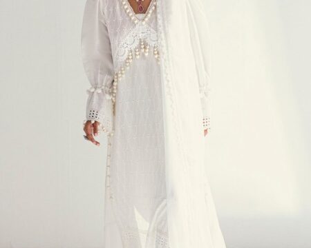 3 Piece Unstitched Schiffli Embroidered Lawn Suit with Schiffli Embroidered Chiffon Dupatta PM-52052