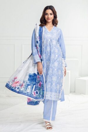printed jaquard dup emb lawn shirt dyed trouser gulahmed sp 52007 front
