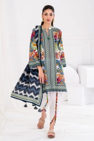 printed lawn shirt dupatta dyed trouser gulahmed clp 52056 front