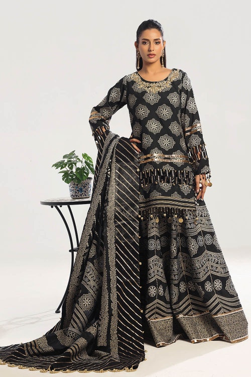 3 Piece Unstitched Embroidered Jacquard Suit with Jacquard Dupatta PRW-32083