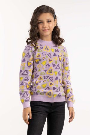 purple jacquard sweater 224 411 006 5