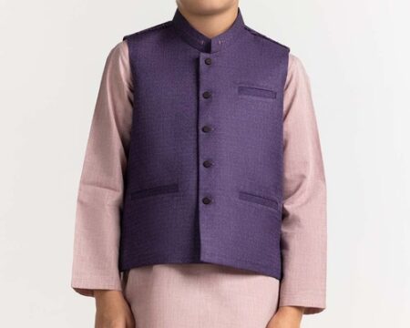 Purple Styling Waist Coat KWC-PD23-012
