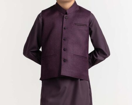 Purple Styling Waist Coat KWC-PD23-016