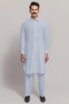 Sky Blue Unstitched Fabric GUL RUBIA LAWN