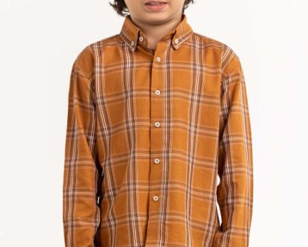 Toddler Boy Brown Checkered Casual Shirt TB-CS-SS23-011